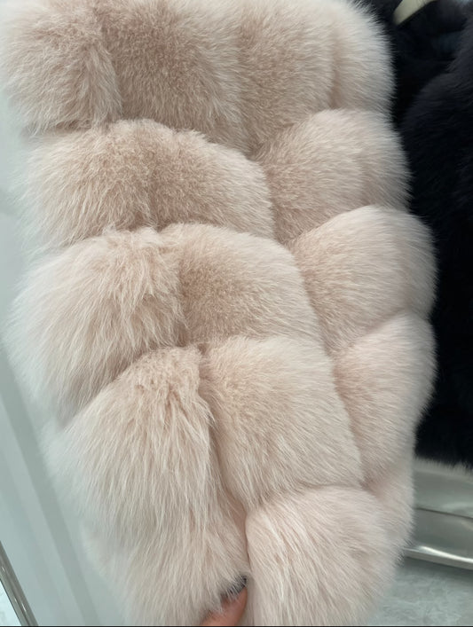 Kelly Designs Fox Fur Vest Jacket-2 Colors (Instock)