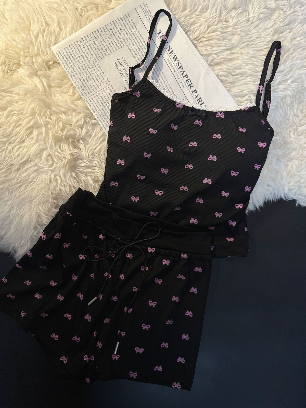 Kelly Designs Black Pajamas with built-in bra (Instock)
