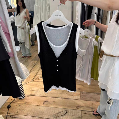 Korean APM Collection Fake 2Pcs Tank Top - 3 Colors (Instock)
