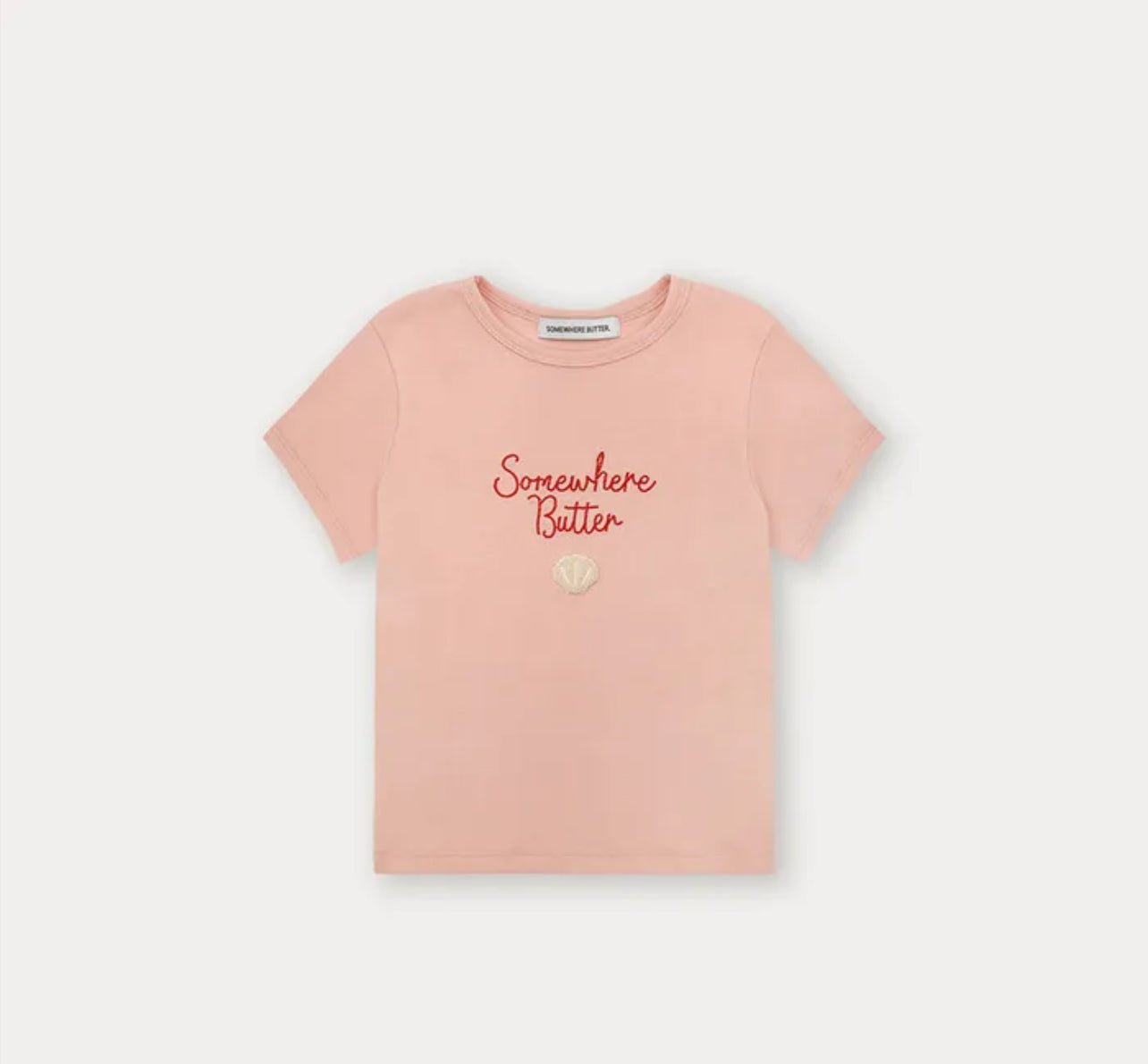 Korean Brand Boucle Shell Logo Top-Pink (Instock)