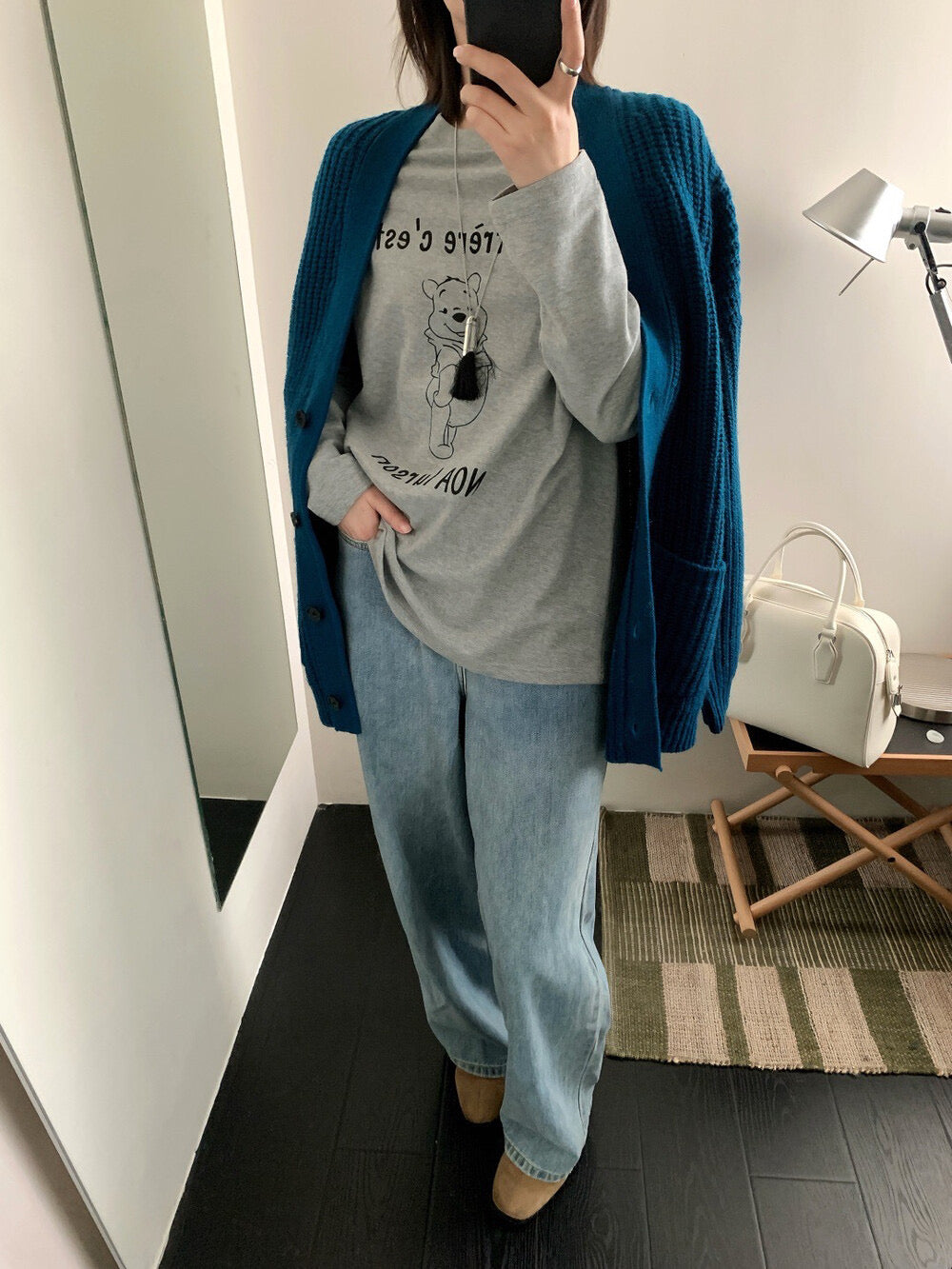 Kelly Designs French Bear Graphic Long-Sleeve Tee – “Mon frère c’est” (Instock)