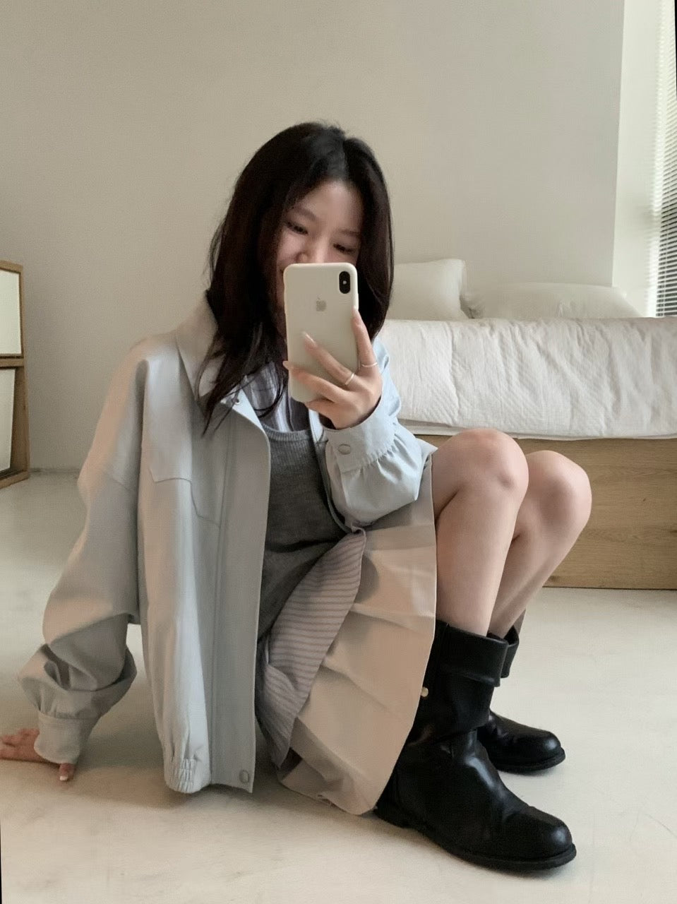 Kelly Designs Protein leather light blue jacket (Instock)