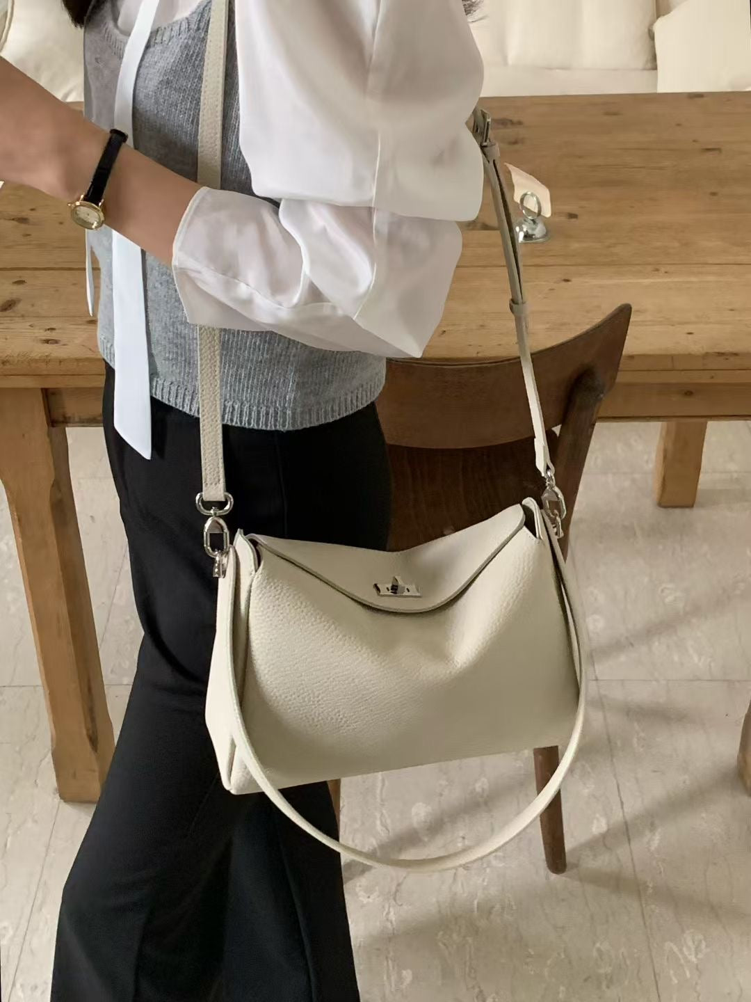 Korean APM Collection Three Colors Leather Bag-2 Straps (Instock)
