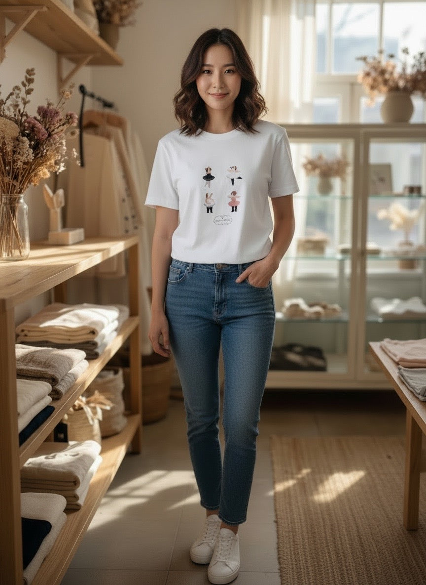 Kelly Designs Ballet Girls White Tshirt（Instock)