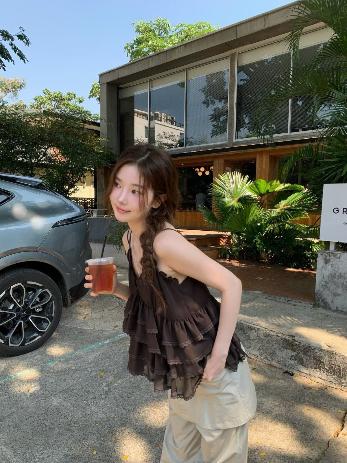Kelly Designs Layer Brown Cami Top（Instock)