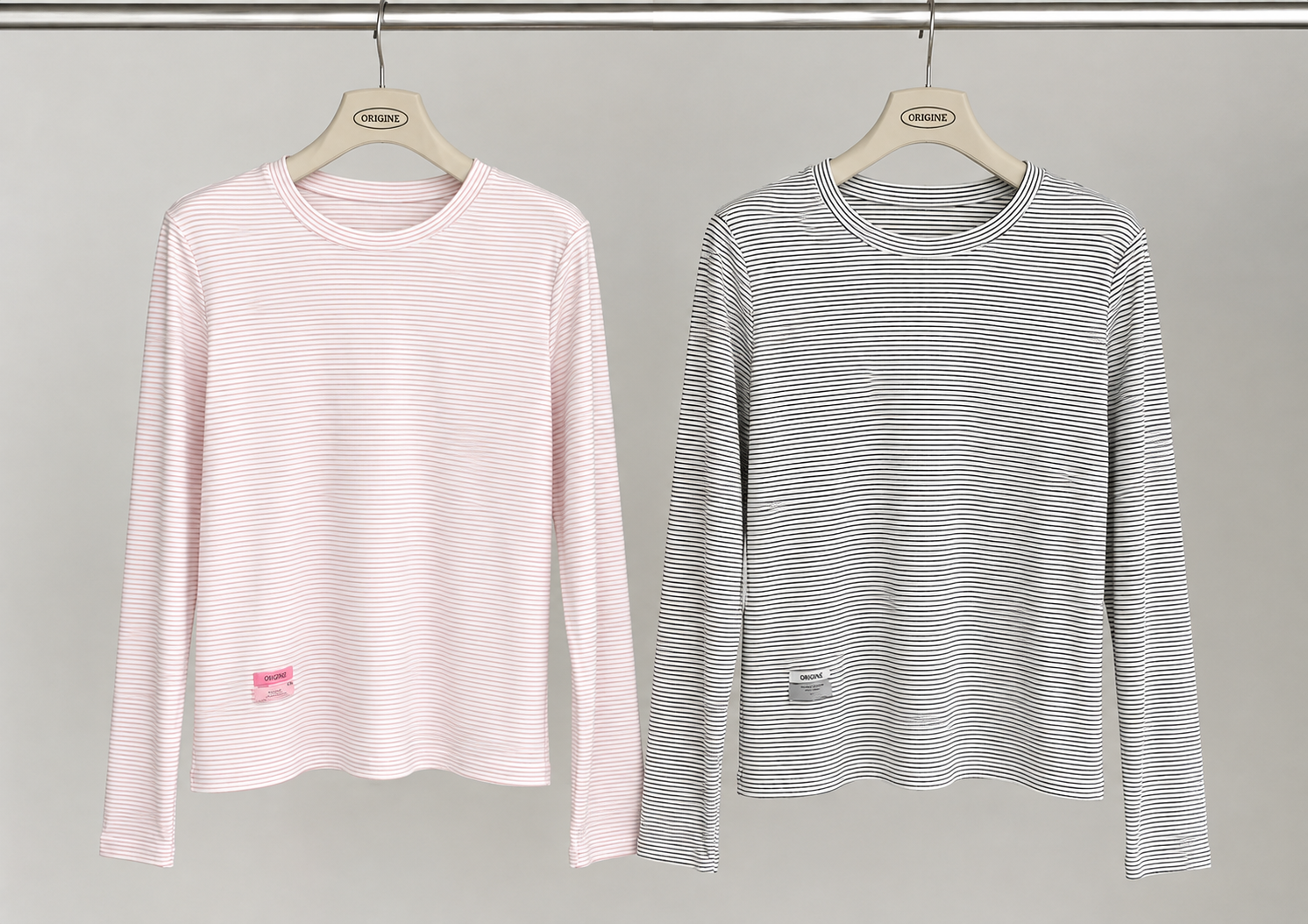 Korean APM Collection Tencel Striped Long Sleeve Top (Instock)