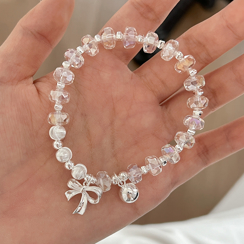Kelly Designs Bow-Knot Silver Crystal Bracelet (Instock)