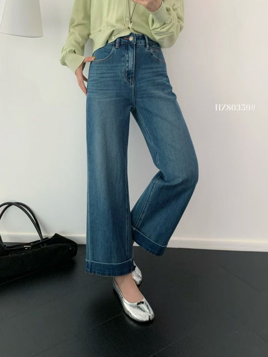 Kelly Designs Navy Fall Straight Jeans(Instock)