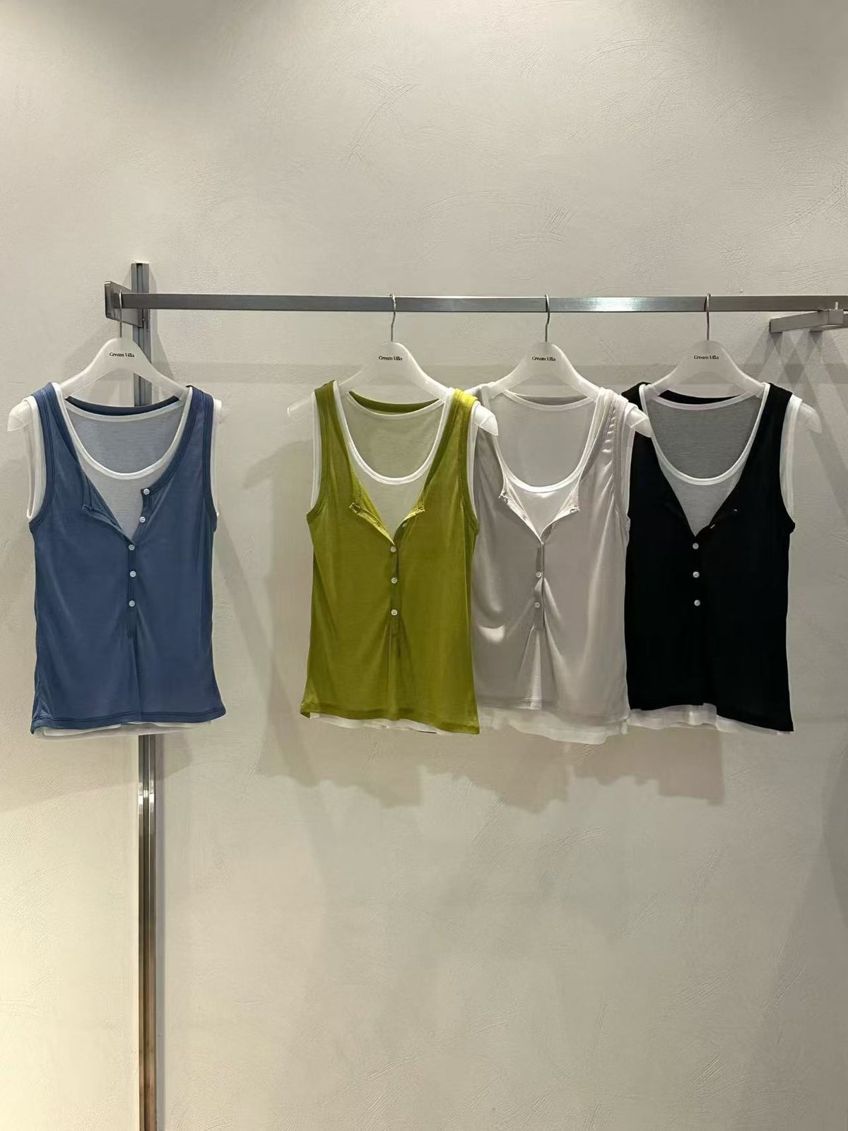 Korean APM Collection Fake 2Pcs Tank Top - 3 Colors (Instock)