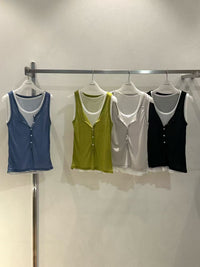 Korean APM Collection Fake 2Pcs Tank Top - 3 Colors (Instock)