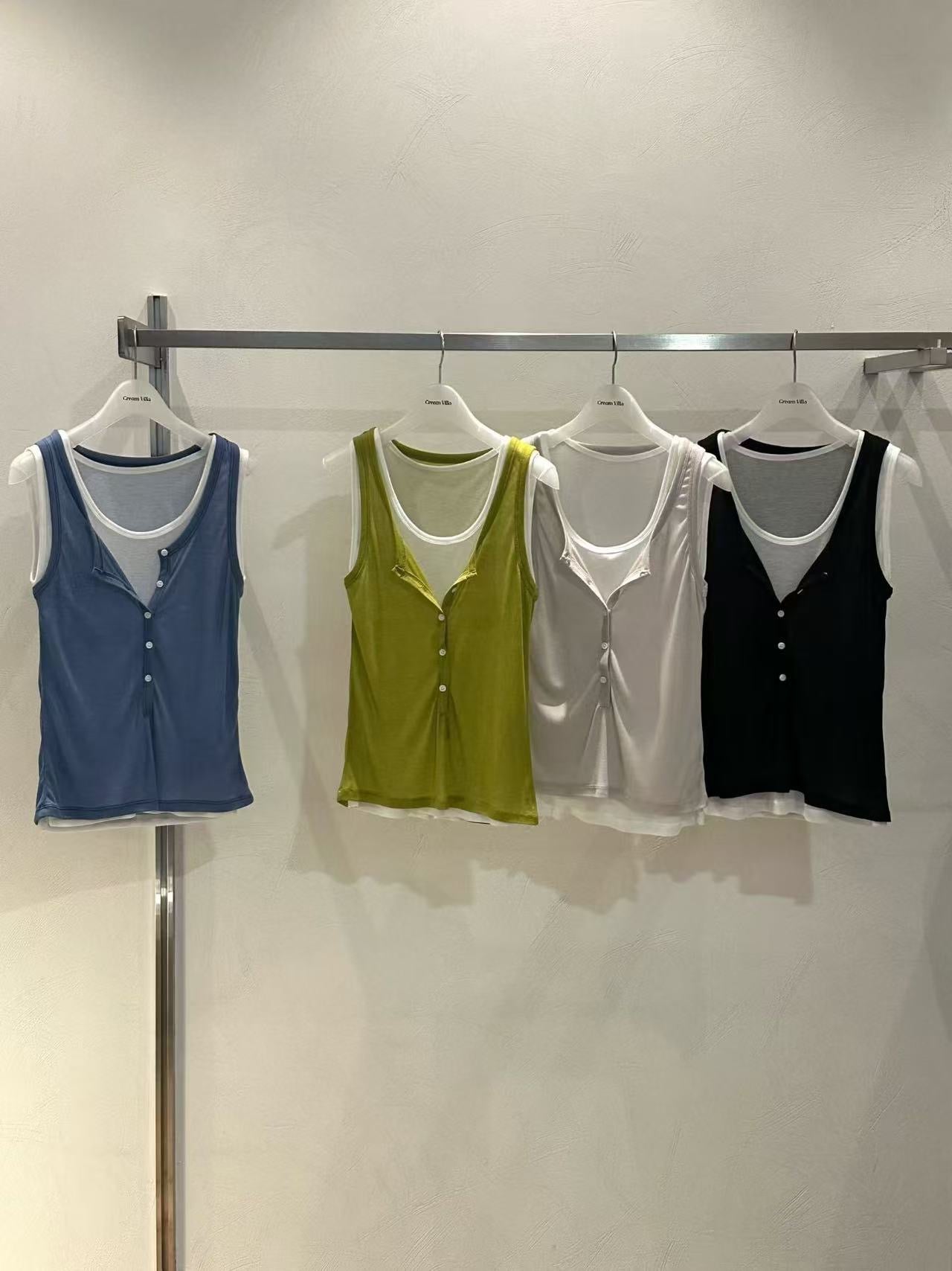 Korean APM Collection Fake 2Pcs Tank Top - 3 Colors (Instock)