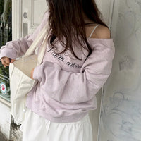 Korean AARAN Cut-Off One Shoulder Sweatshirt (Instock)