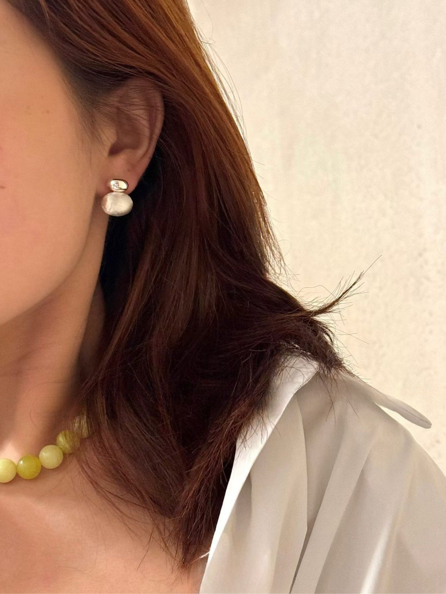 Kelly Designs Minimalist Matte Drop Silver Stud Earrings (Instock)