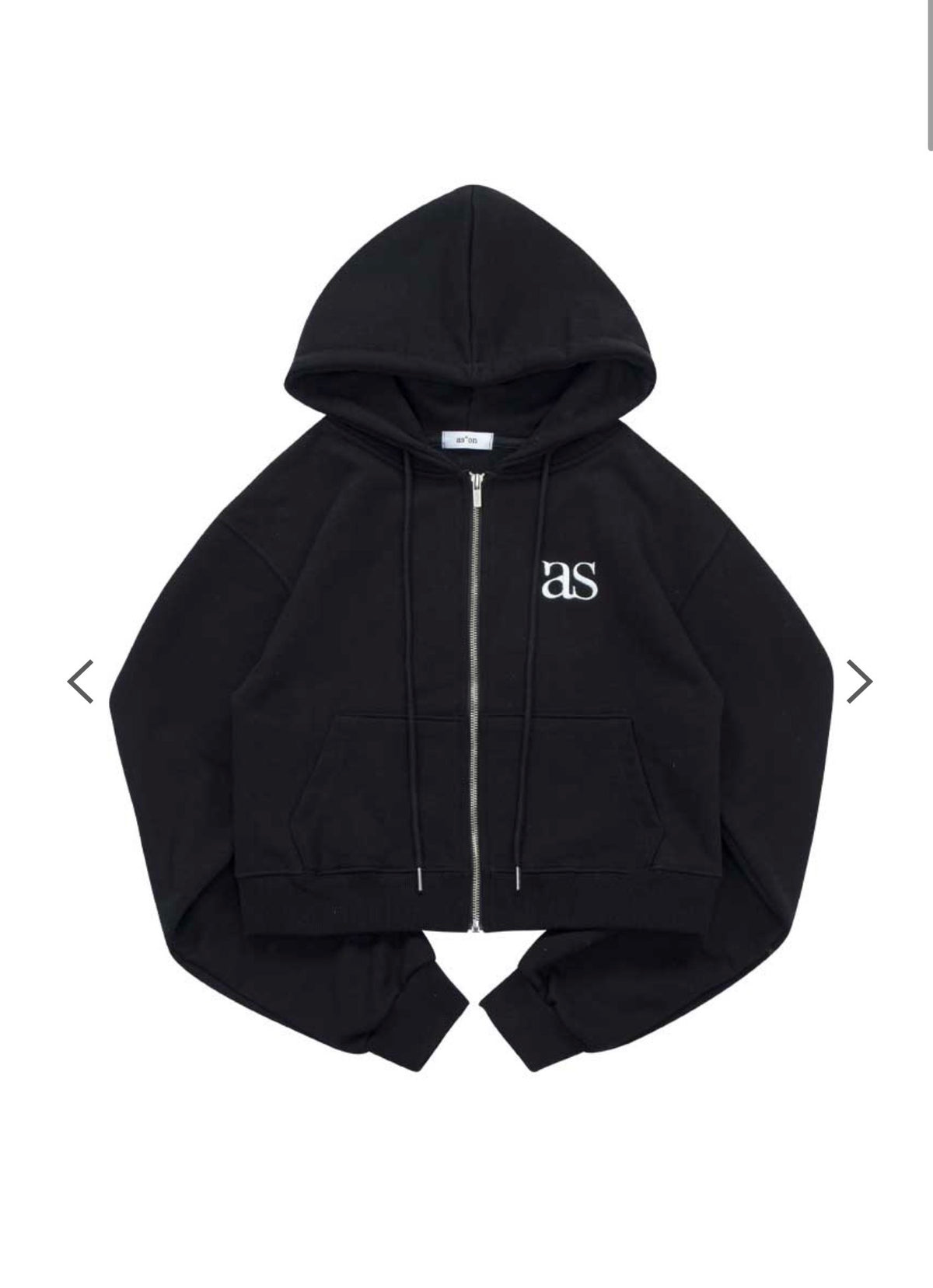 ASON Basic Training Cropped Hood Zip-Up – Black (Instock)