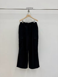 Korean Multi-Pocket Cargo Wide-Leg Black Pants (Instock)