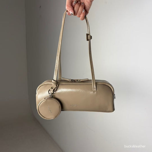 Korean APM Collection BUCKS&LEATHER Khaki Leather Bag (Instock)