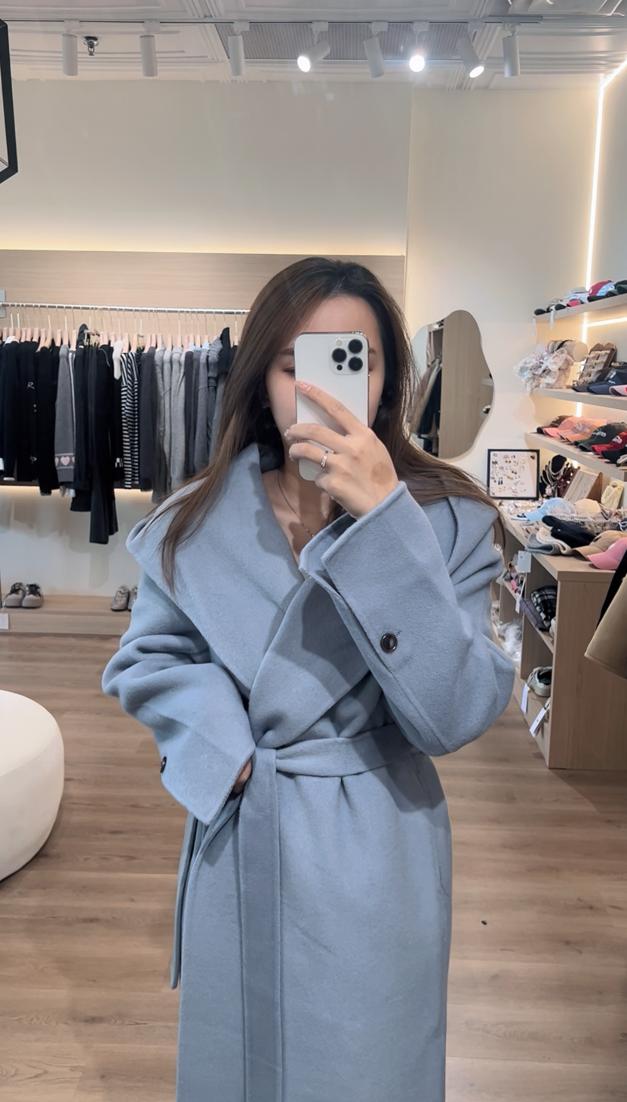 Kelly Designs Blue BathRobe Style Cashmere&Wool Coat (Instock)