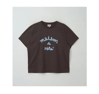 Rolarola MAISON DE ROLA EMBROIDERY PIGMENT LOOSE FIT T-SHIRT BROWN（Instock）