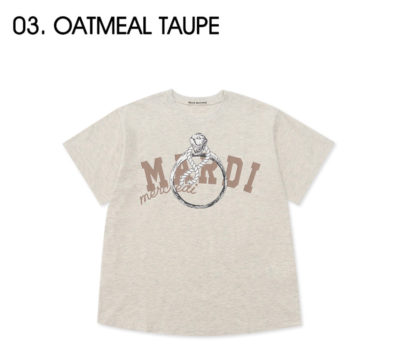 Mardi Mercredi TSHIRT RING WITH ROCK_4COLORS (Instock)