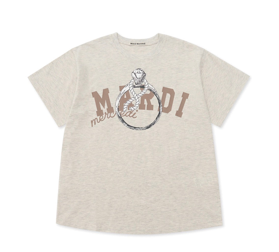 Mardi Mercredi TSHIRT RING WITH ROCK_4COLORS (Instock)