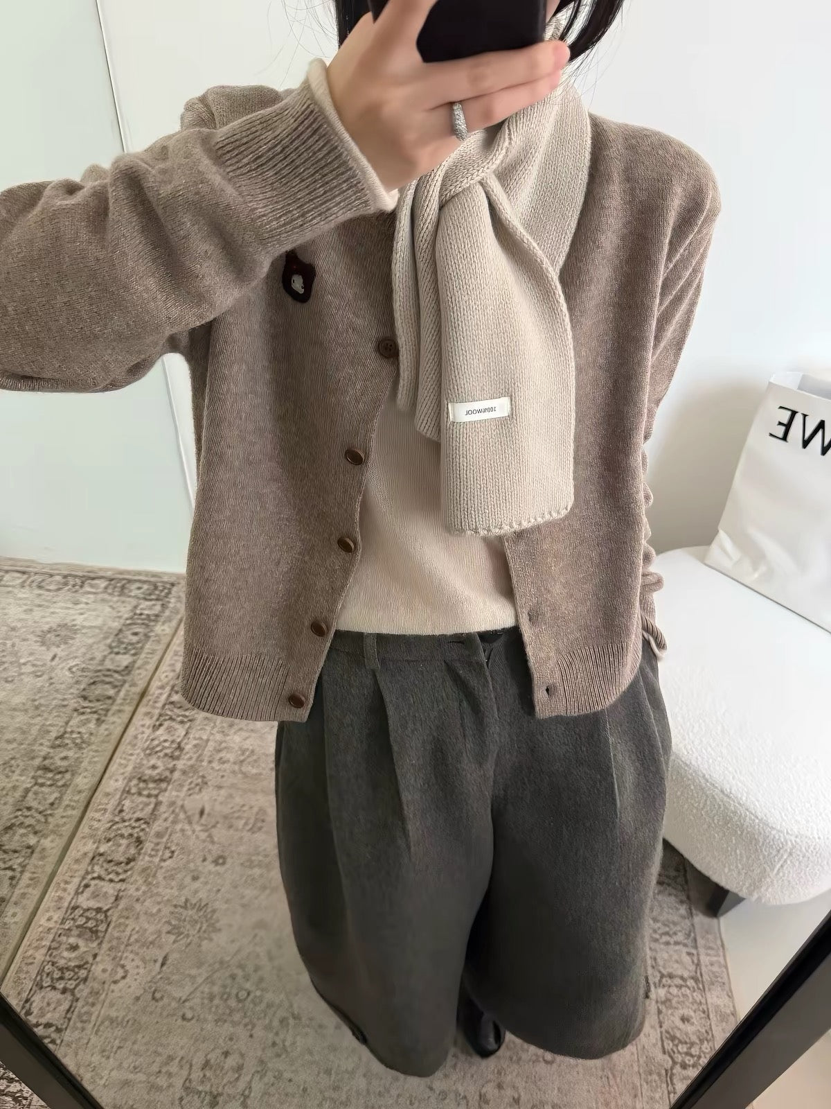 Kelly Designs 100% Wool Button-Up Cardigan (Instock)