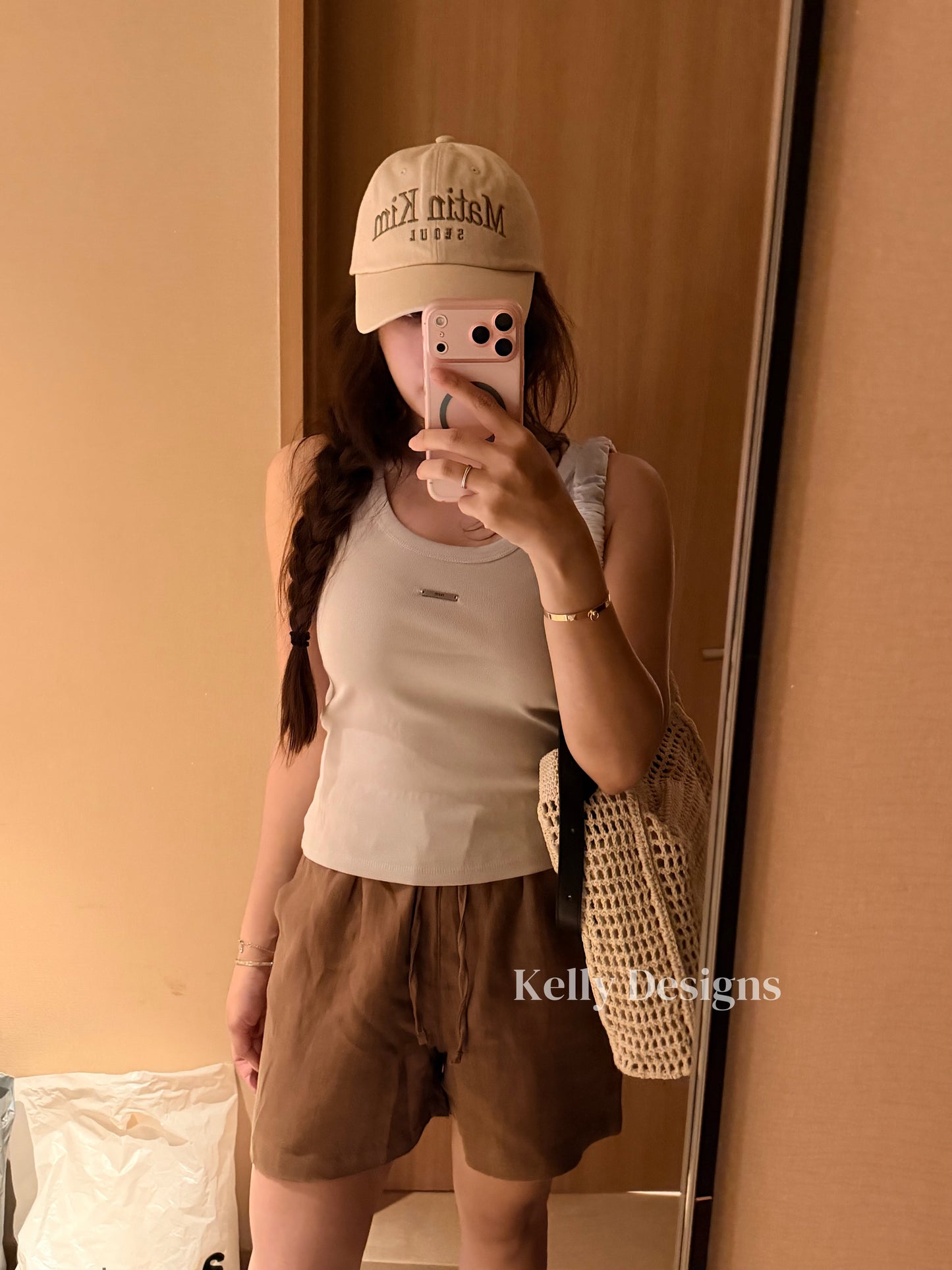 Korean APM Collection U Neck Tank Top-Khaki (Instock)