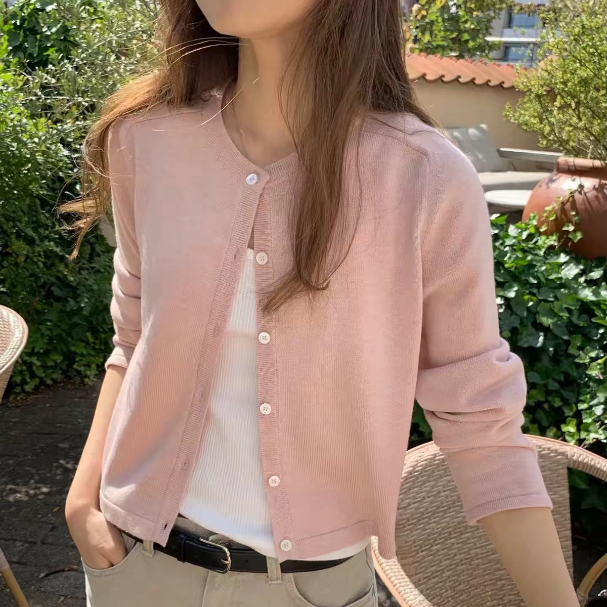 Korean APM Collection Ounce Wool & Silk-Blend Knit Cardigan - 4 Colors (Instock)