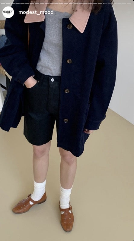 Kelly Designs Korean Corduroy Navy Jacket (Instock)