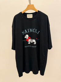 Korean APM Collection Hand Made Puppy Black Tshirt (Instock)