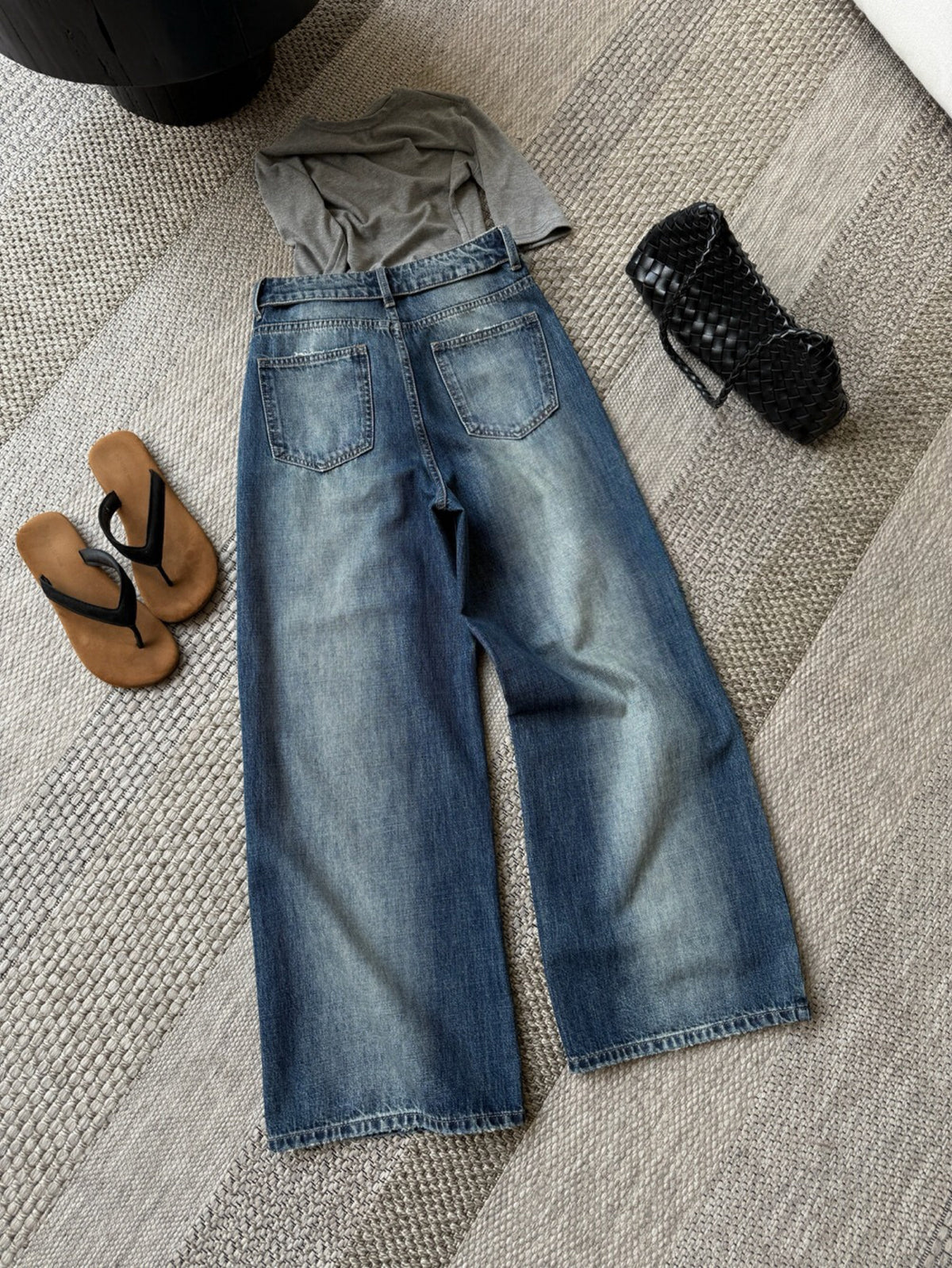 Kelly Designs Vintage Wash Wide Leg Jeans (Instock)