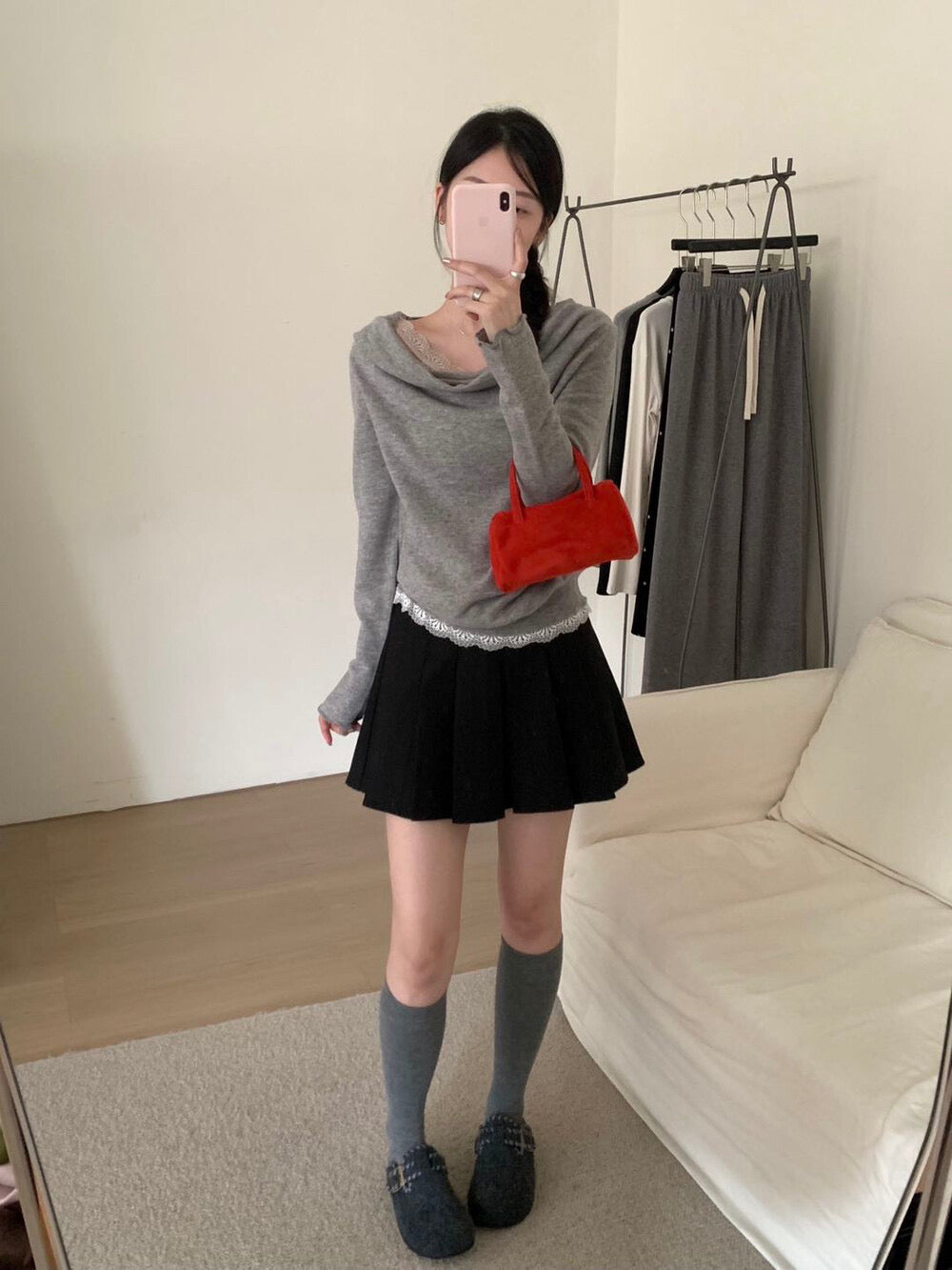 Kelly Designs Wool Lace Off-Shoulder Knit Top (3 Colors) (Instock)