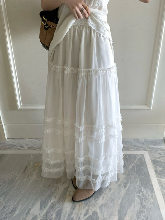 Kelly Designs Romantic Layered Tulle Maxi Skirt – White (Instock)