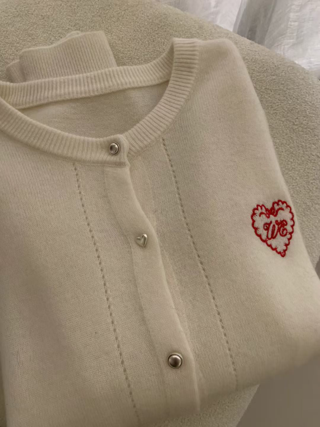 Kelly Designs White Raccoon Cardigan (Instock)