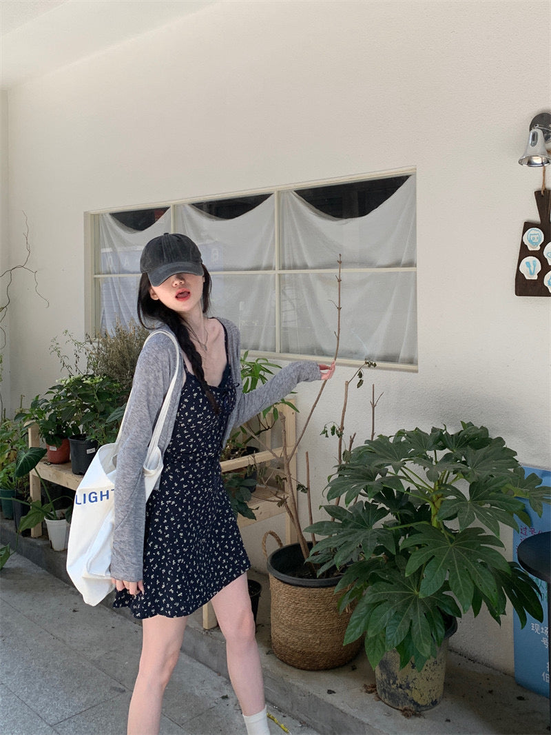 Kelly Designs Grey Cardigan & Dress Set (Instock)