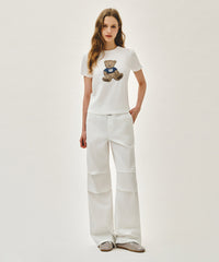 Marithe W DOODLE BEAR TEE White (Instock)