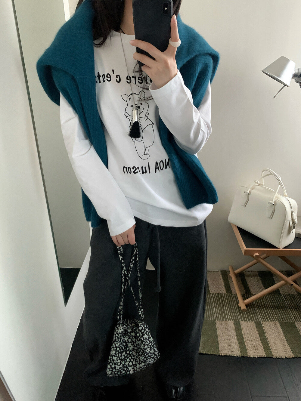 Kelly Designs French Bear Graphic Long-Sleeve Tee – “Mon frère c’est” (Instock)