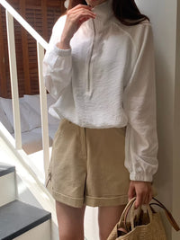 Korean APM Collection Half Zip Up Top-2 Colors (Instock)