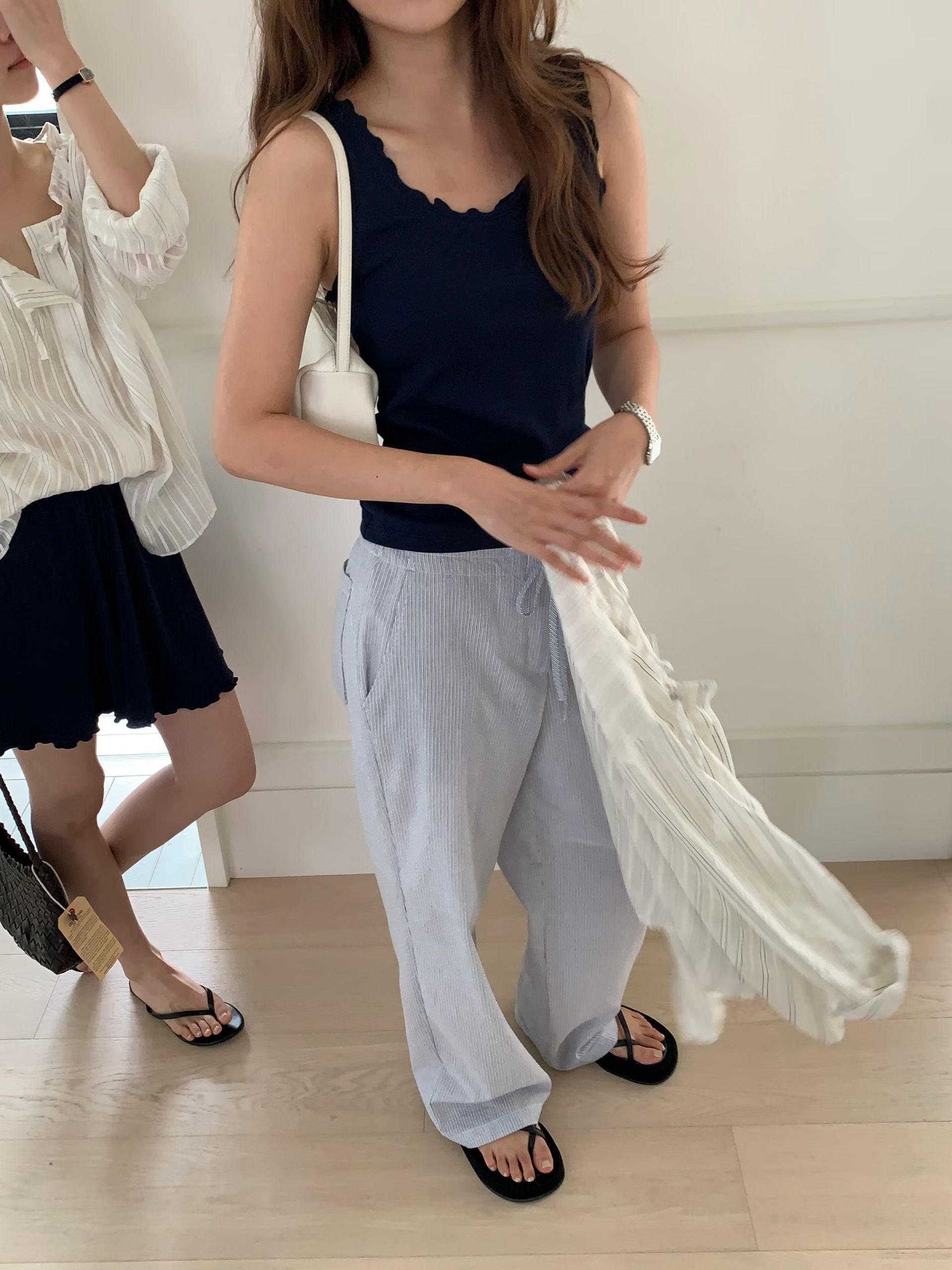 Korean APM Collection Stripe Blue Pants (Instock)