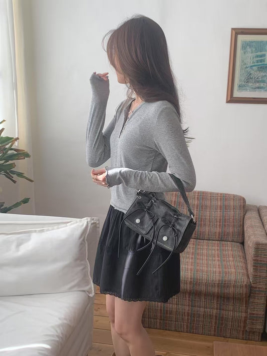 Korean APM Collection Leather Black Bag (Instock)