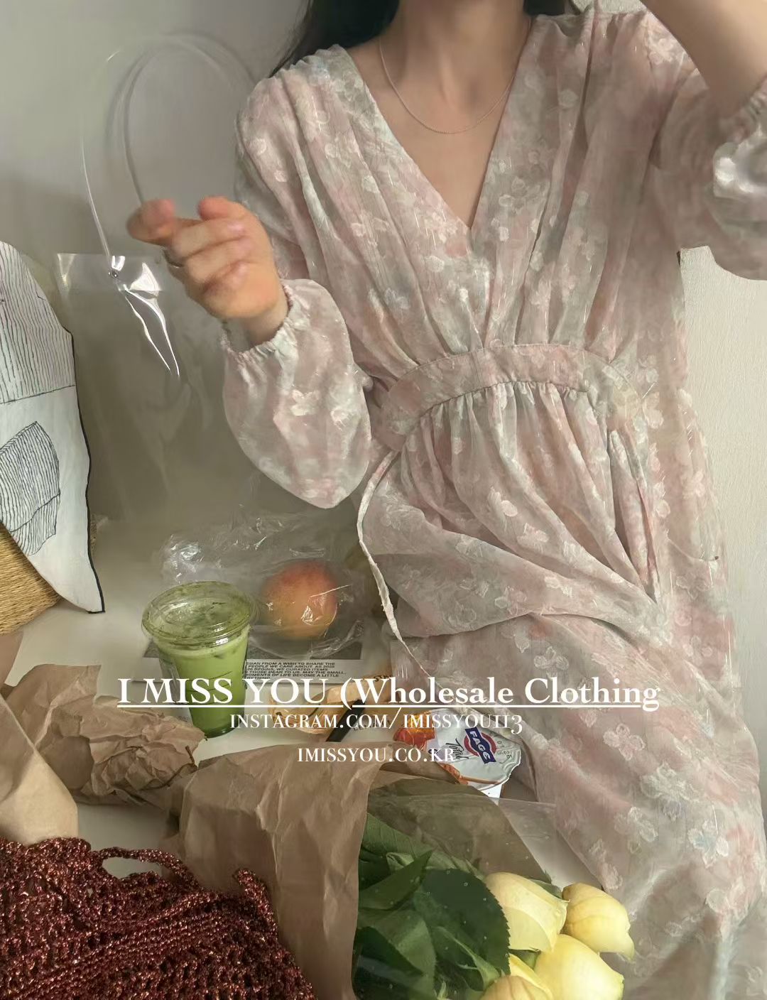 Korean APM Collection I Miss You Beige Dress (Instock)