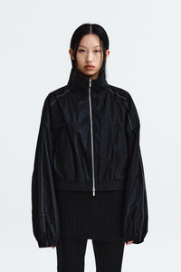 MATIN KIM MATIN COATING CROP BLOUSON IN BLACK (Instock)