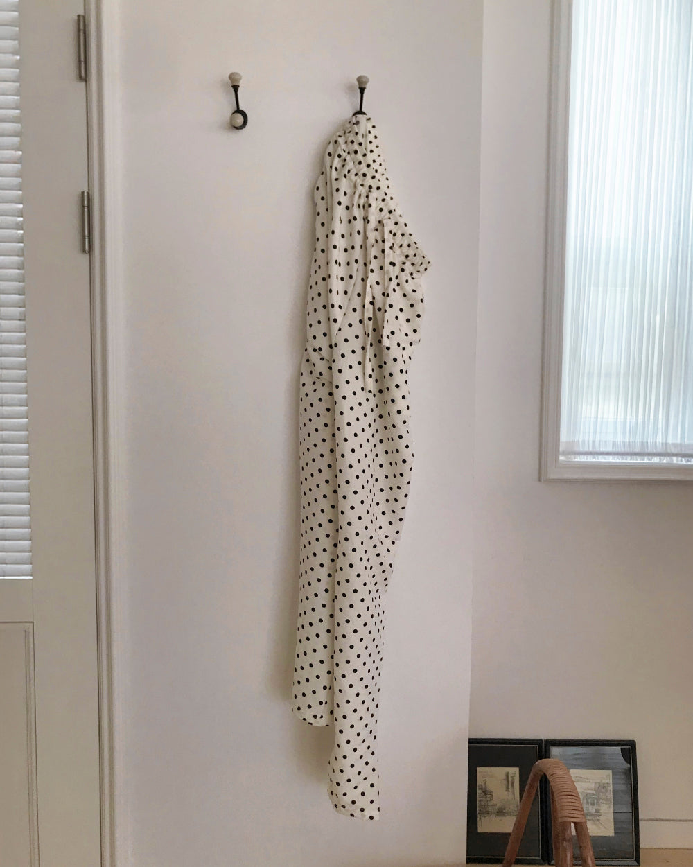 Korean Soft Linen Polka Dot Wide-Leg Pants (Instock)