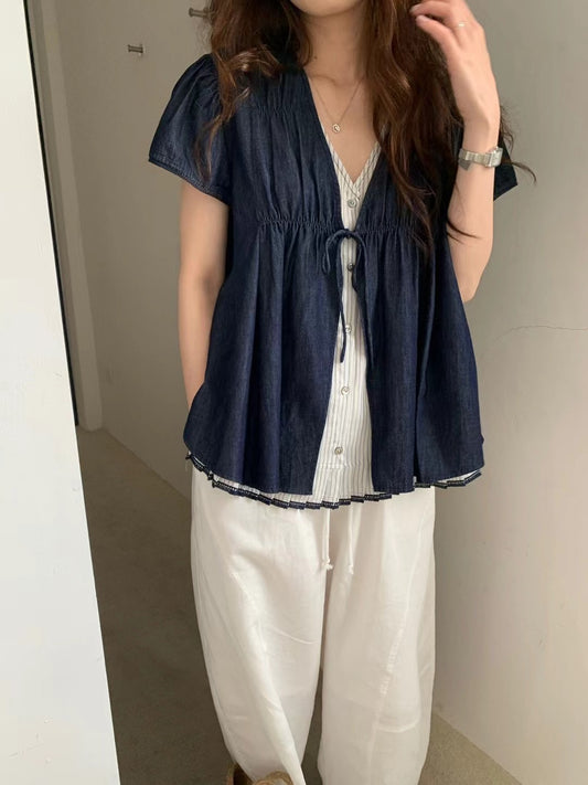 Kelly Designs Fake Navy Blouse (Instock)