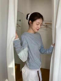 Korean ERUME Lightweight Sheer Long Sleeve Top (Instock)