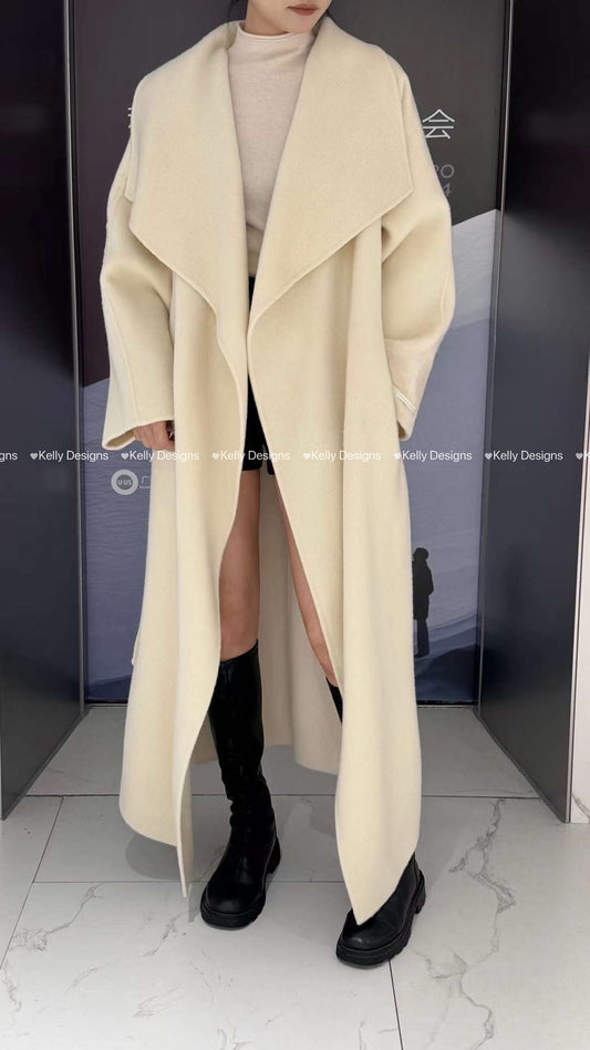 Kelly Designs White Sheep Wool Coat (Instock)