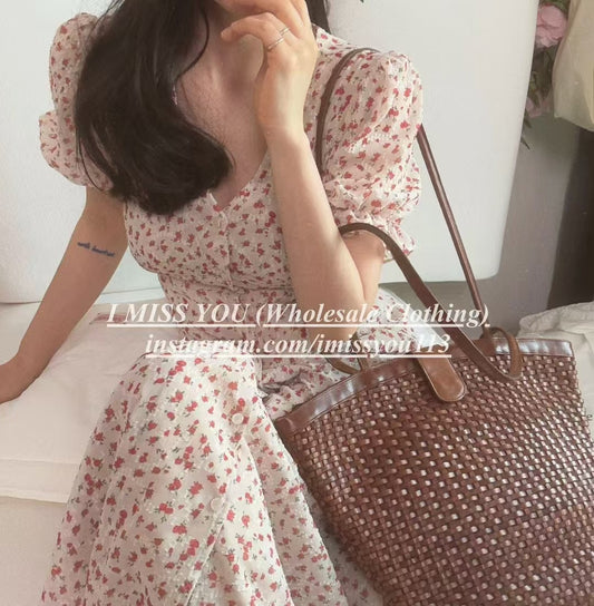 Korean APM Collection I Miss You Red Flower Dress (Instock)