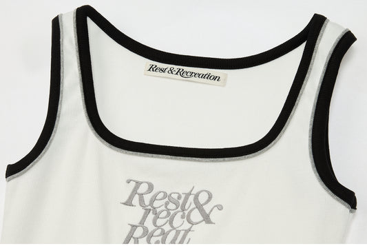 Rest & Recreation SQUARE NECK SLEEVELESS - WHITE (Instock)