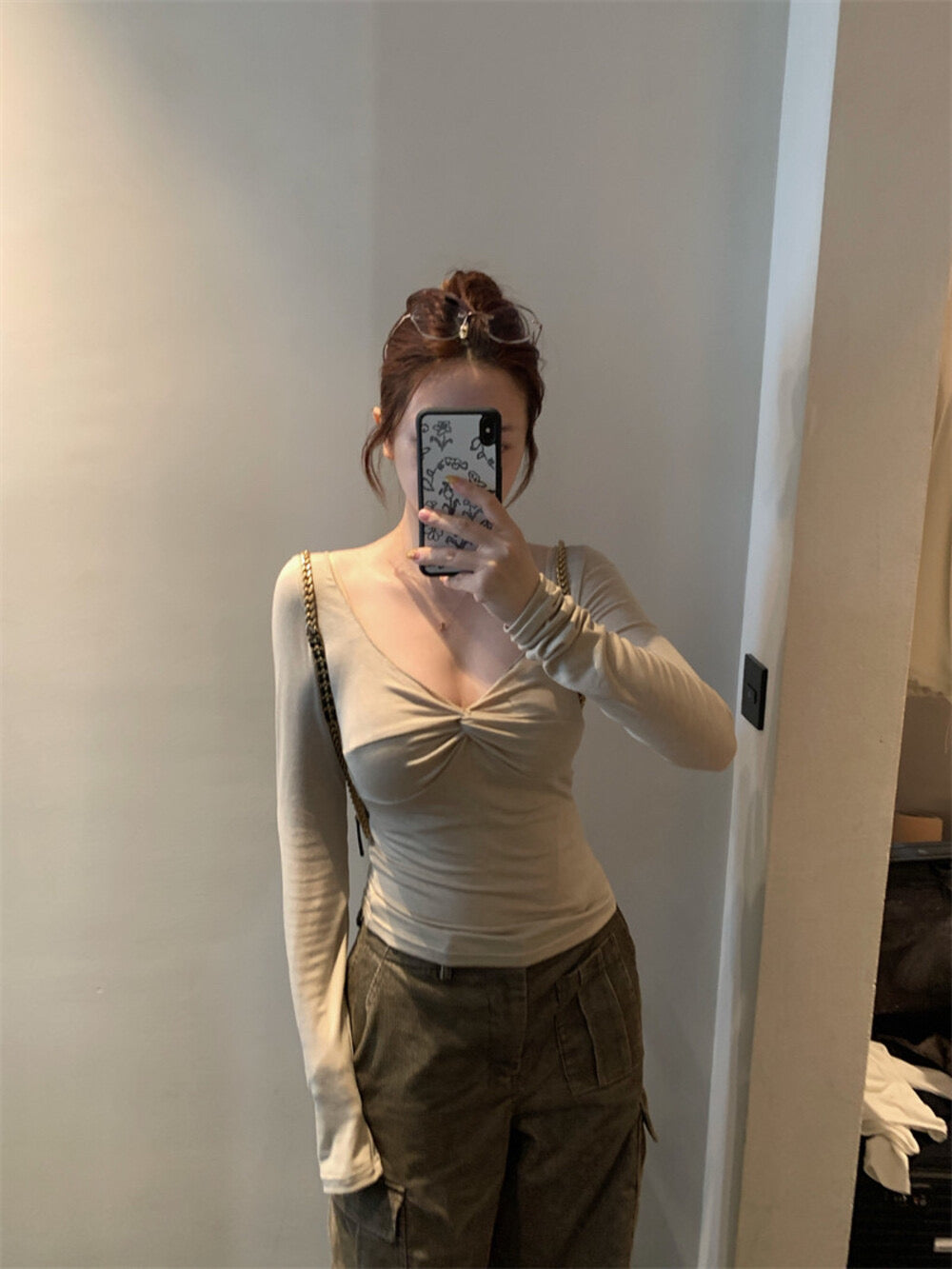 Kelly Designs Twist-Front V-Neck Slim Fit Base Top – Soft & Flattering (Instock)