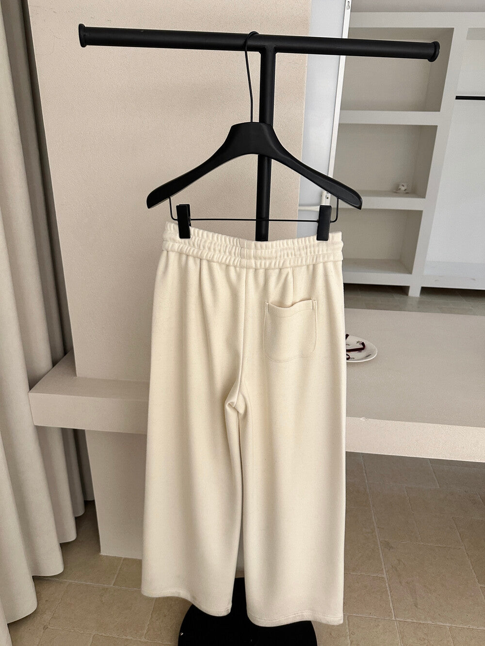 Kelly Designs Silk-Cashmere Fleece-Lined Straight Pants (Instock)