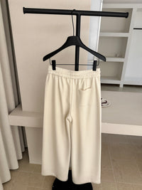 Kelly Designs Silk-Cashmere Fleece-Lined Straight Pants (Instock)